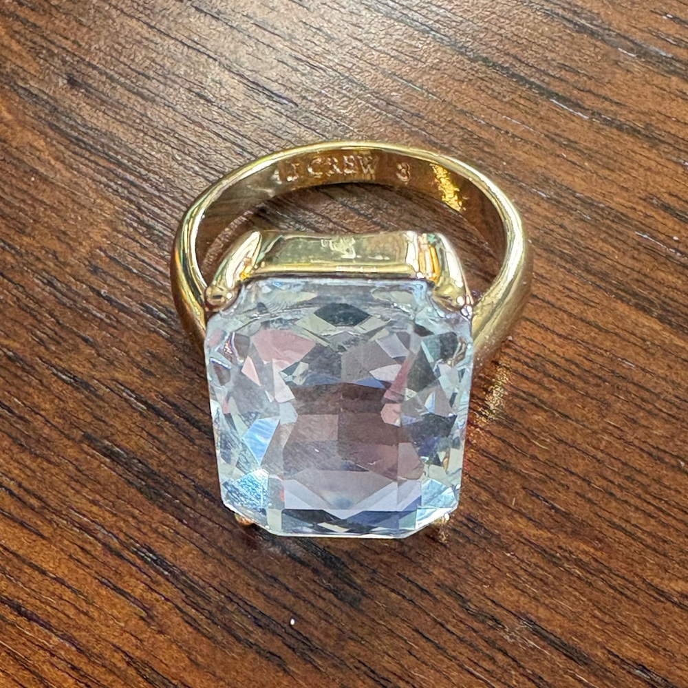 New J Crew Large Crystal Statement Ring - image 3